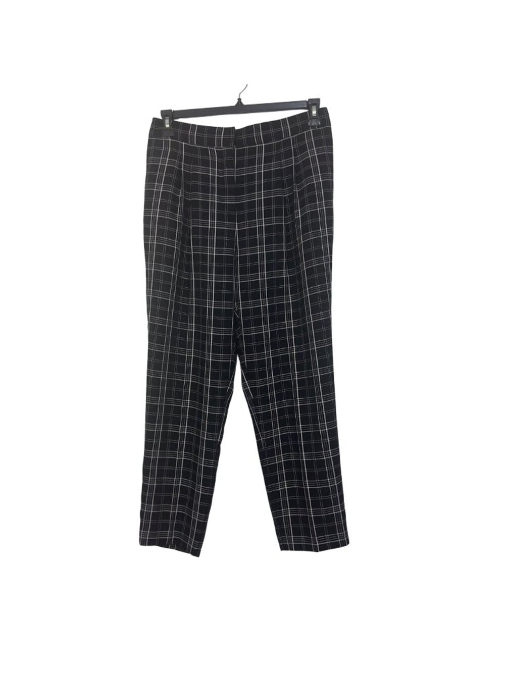 Vince Camuto Womens Black & White Plaid Pleated Dress Pants Size 8  Slim Fit